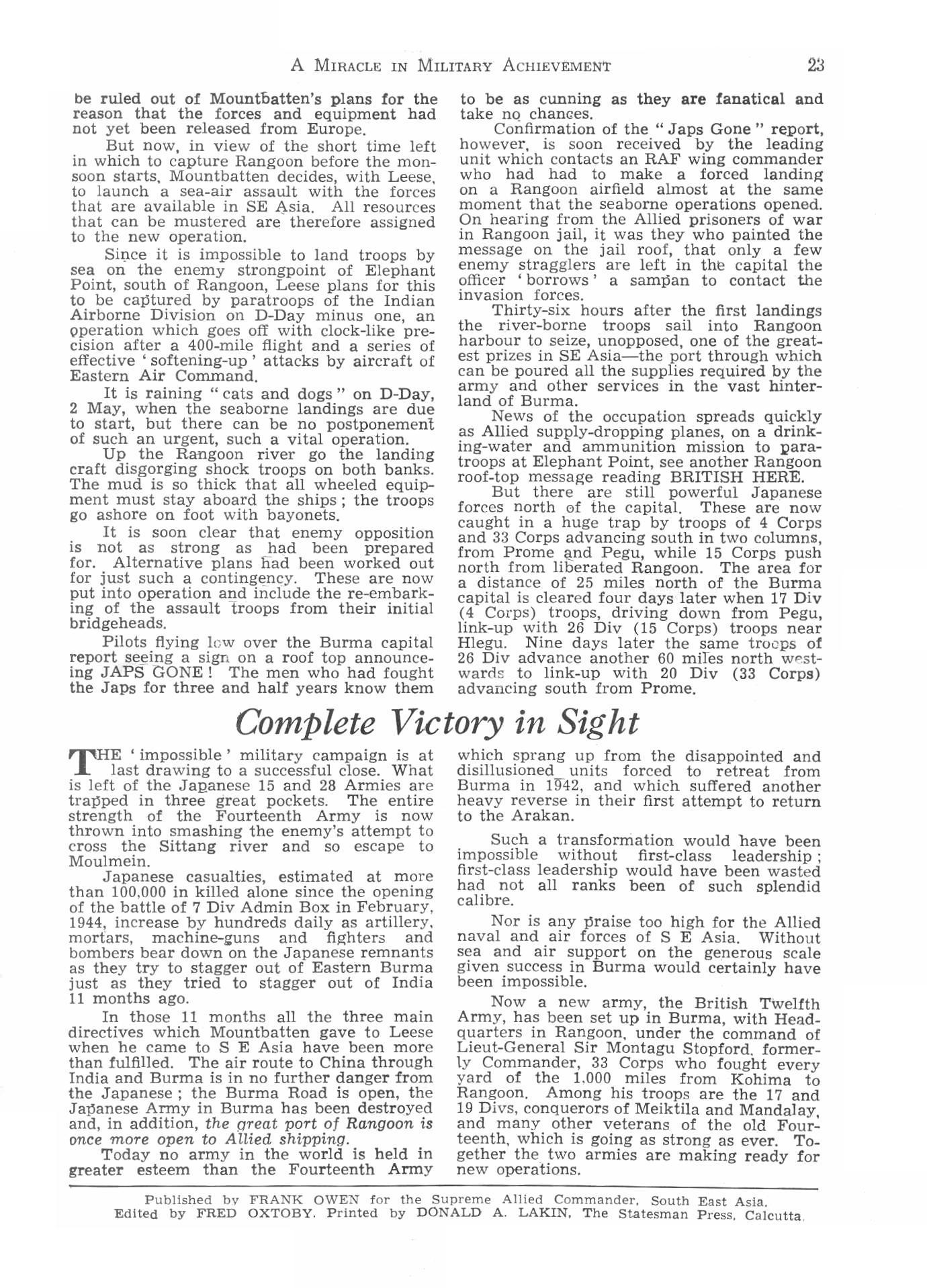  Burma - A Miracle in Military Achievement 