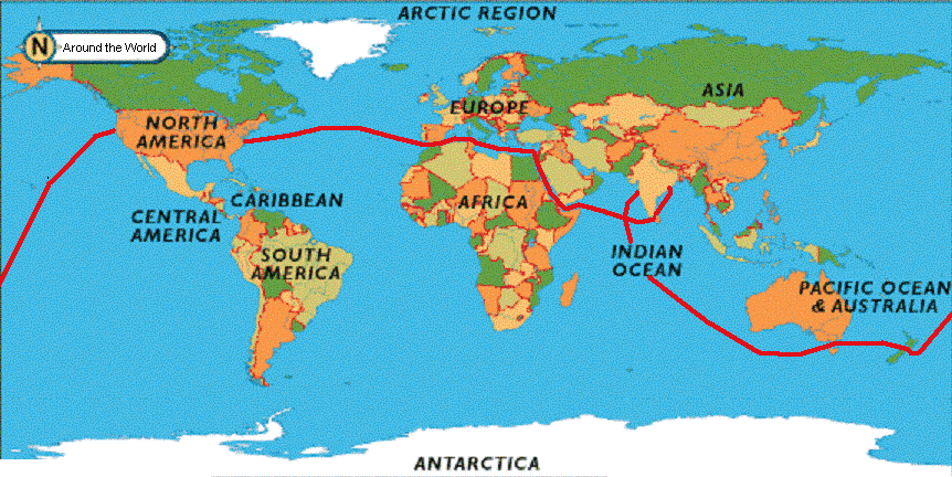  Map of both voyages 