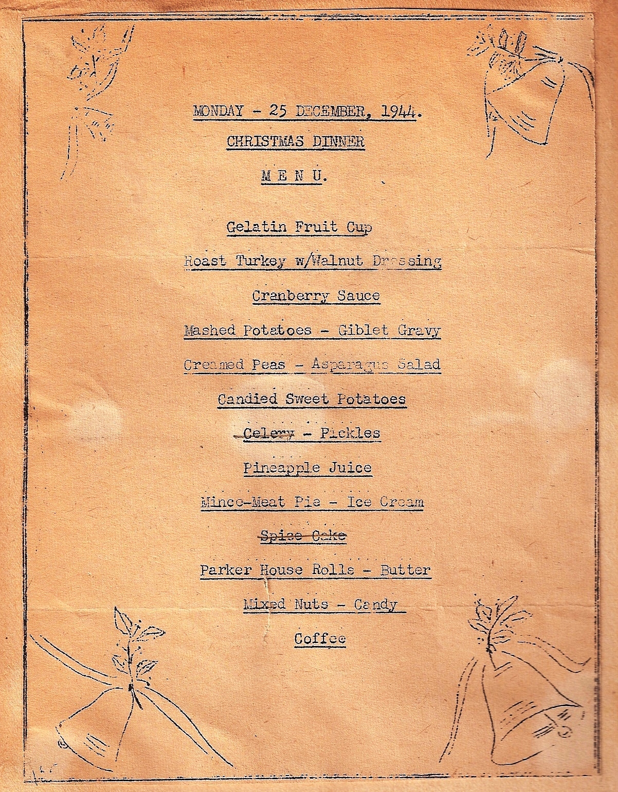  Christmas Dinner Menu 