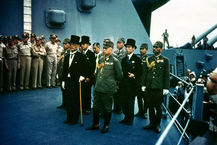  Japanese delegation assembled for surrender ceremony 
