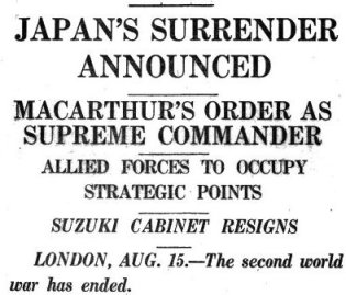  Japan's Surrender Announced 