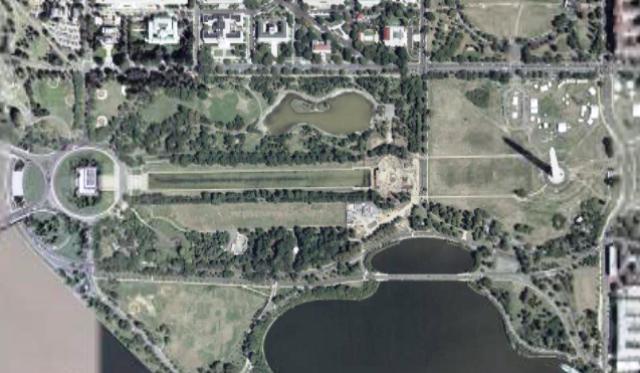  Aerial view of the World War II Memorial 