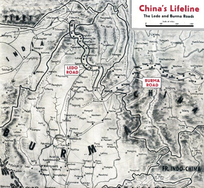  Click for magnified map of the Ledo and Burma Roads 